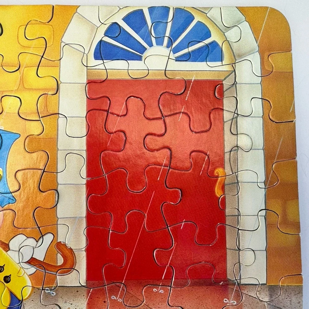 Vtg Disney Mickey Mouse In The Rain Mini Puzzle 55 Piece Golden‎ Rare Complete
